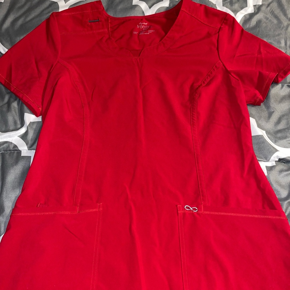 Red Cherokee Infinity Scrub Top